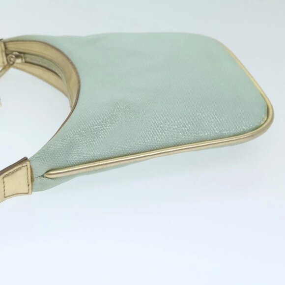 GUCCI Sherry Line Shoulder Bag Canvas Beige Light Blue 005 0814 Auth 64388 - Picture 13 of 16